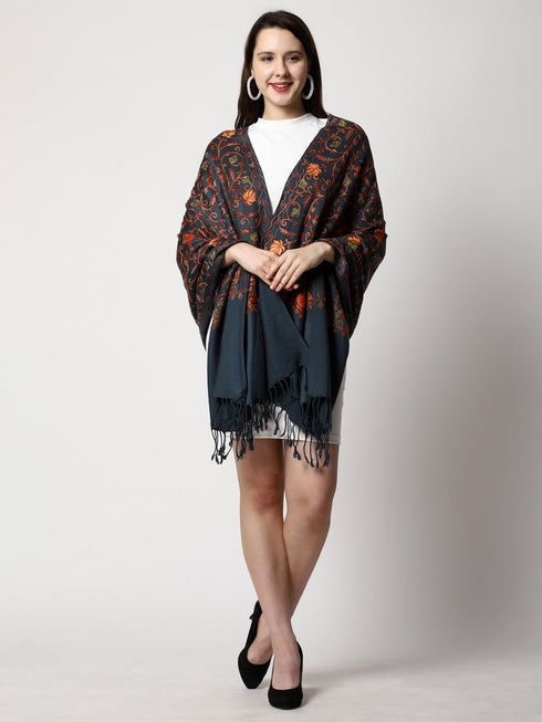 Women's Aari Embroidery Wool Stole
